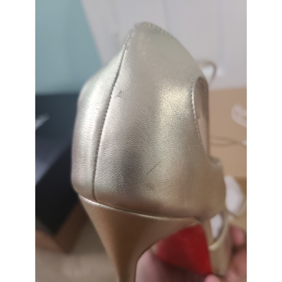 Christian Louboutin Marechale Strappy Heels Booties Gold Champagne 40.5 10.5 - Picture 5 of 7